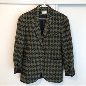 PALMETTO’S | green diamond print suit jacket